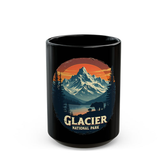 Glacier National Park Scenic Wilderness Bear and Mountains Ceramic Mug