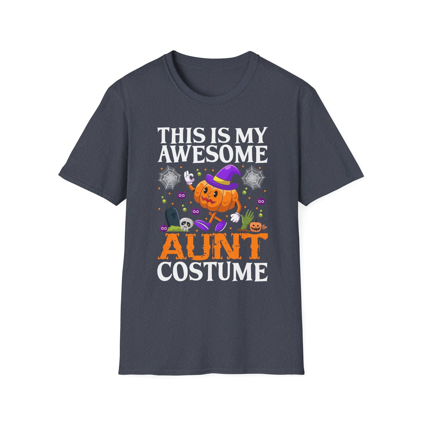 This Is My Awesome Aunt Costume Funny Halloween Pumpkin Graphic T-Shirt