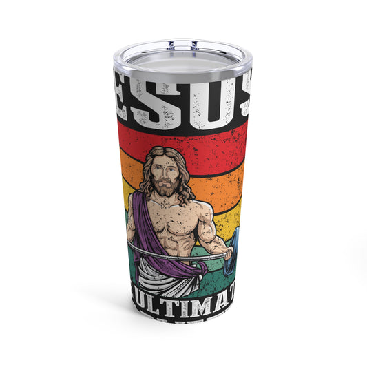 Jesus The Ultimate Deadlifter Rainbow Strength Tumbler