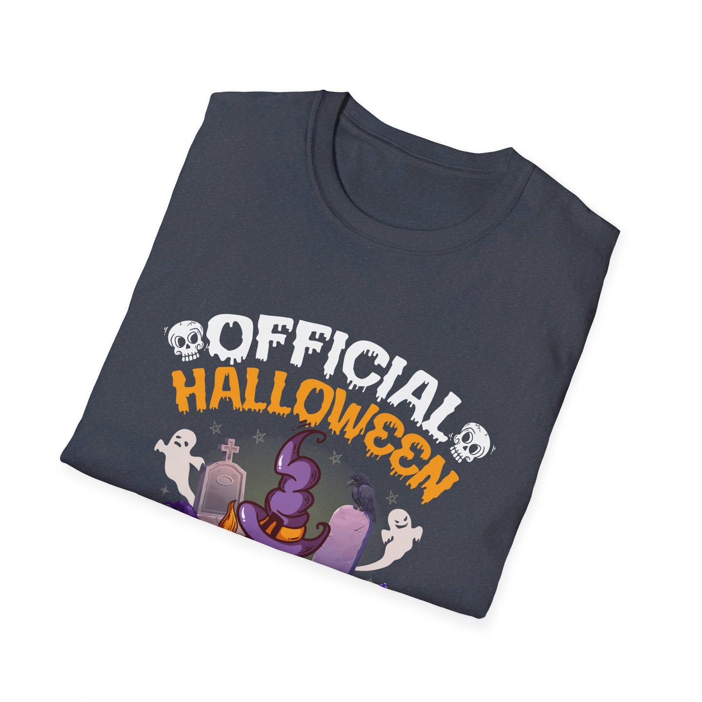 Official Halloween Costume Spooky Pumpkin Witch Hat Tombstones T-Shirt