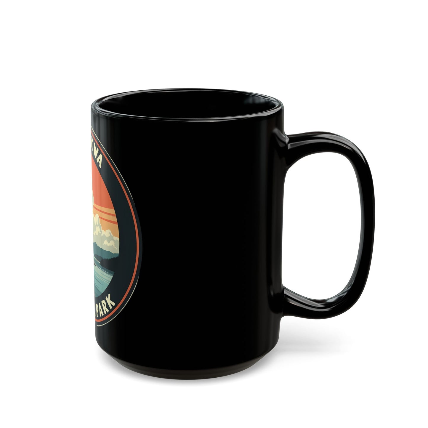 Pukaskwa National Park Scenic Landscape Sunset Illustration Ceramic Mug