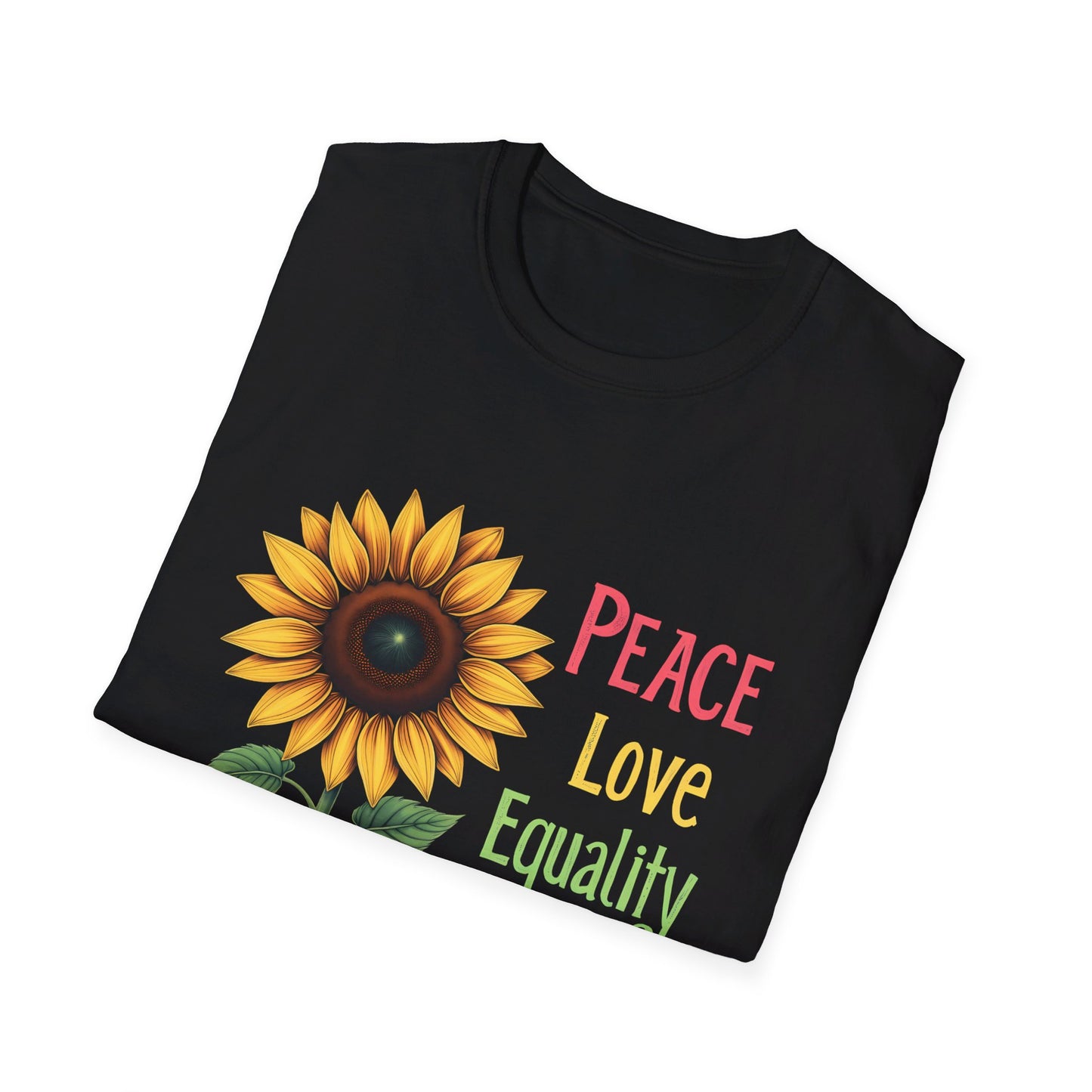 Peace Love Equality Love Diversity Sunflower Graphic T-Shirt