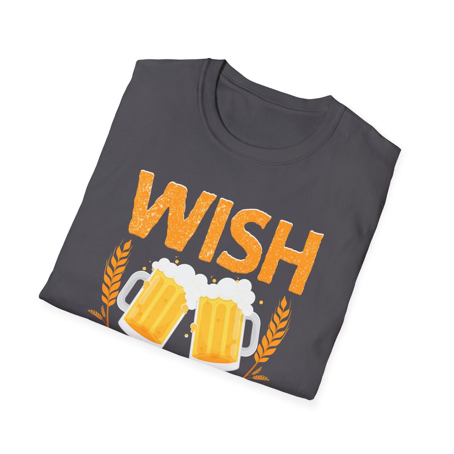 Wish You Were Beer - Fun Drinking Message with Beer Mugs T-Shirt