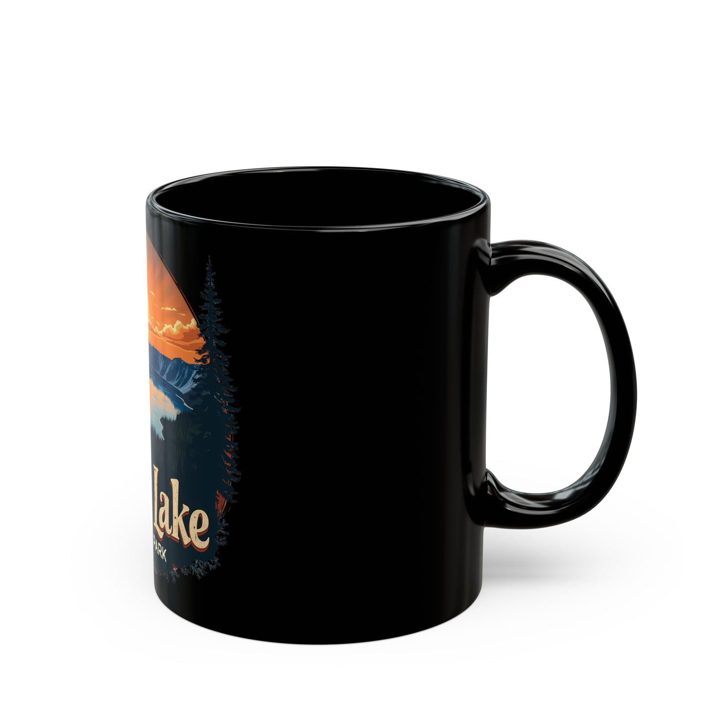 Crater Lake National Park Sunset Landscape with Mountains and Forest Ceramic Mug