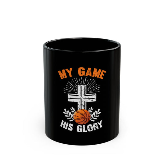 My Game His Glory Basketball Faith Cross Ceramic Mug