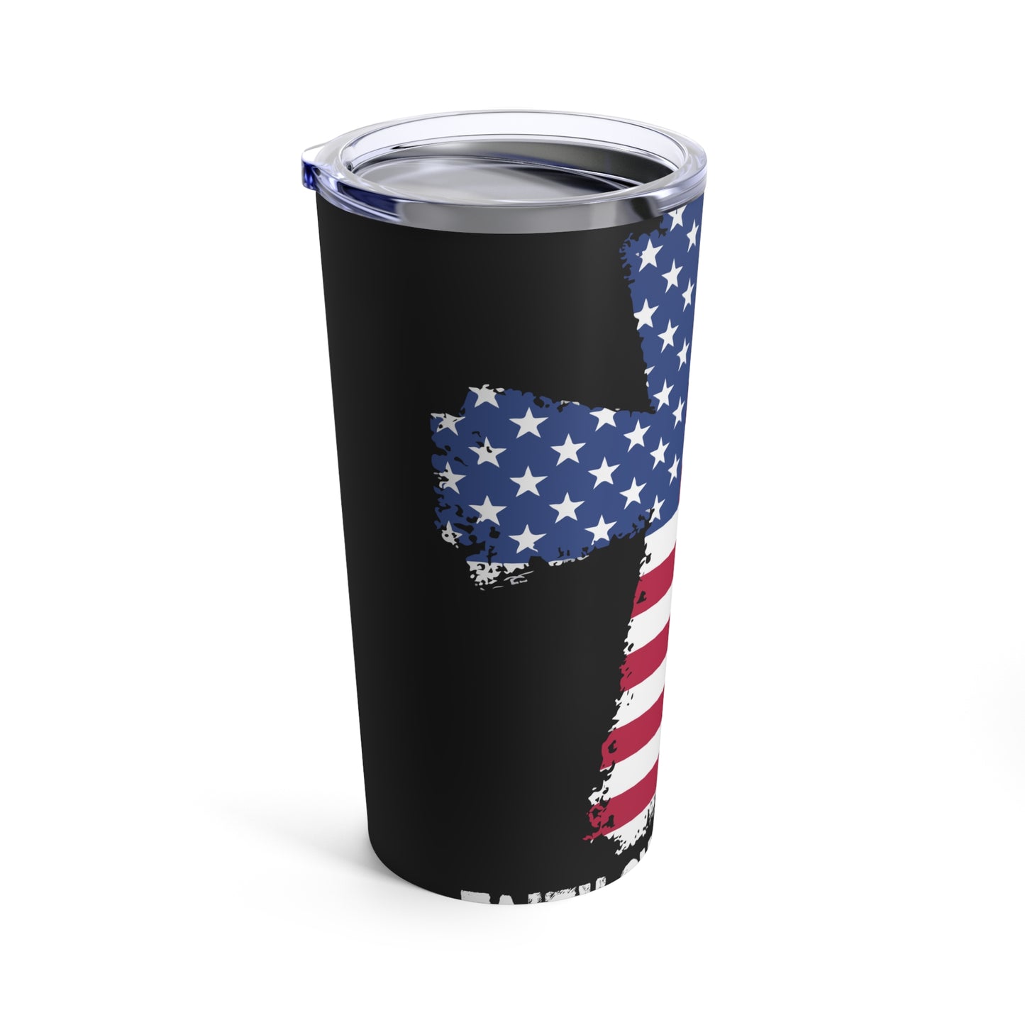 Faith Over Fear American Cross Flag Design Tumbler