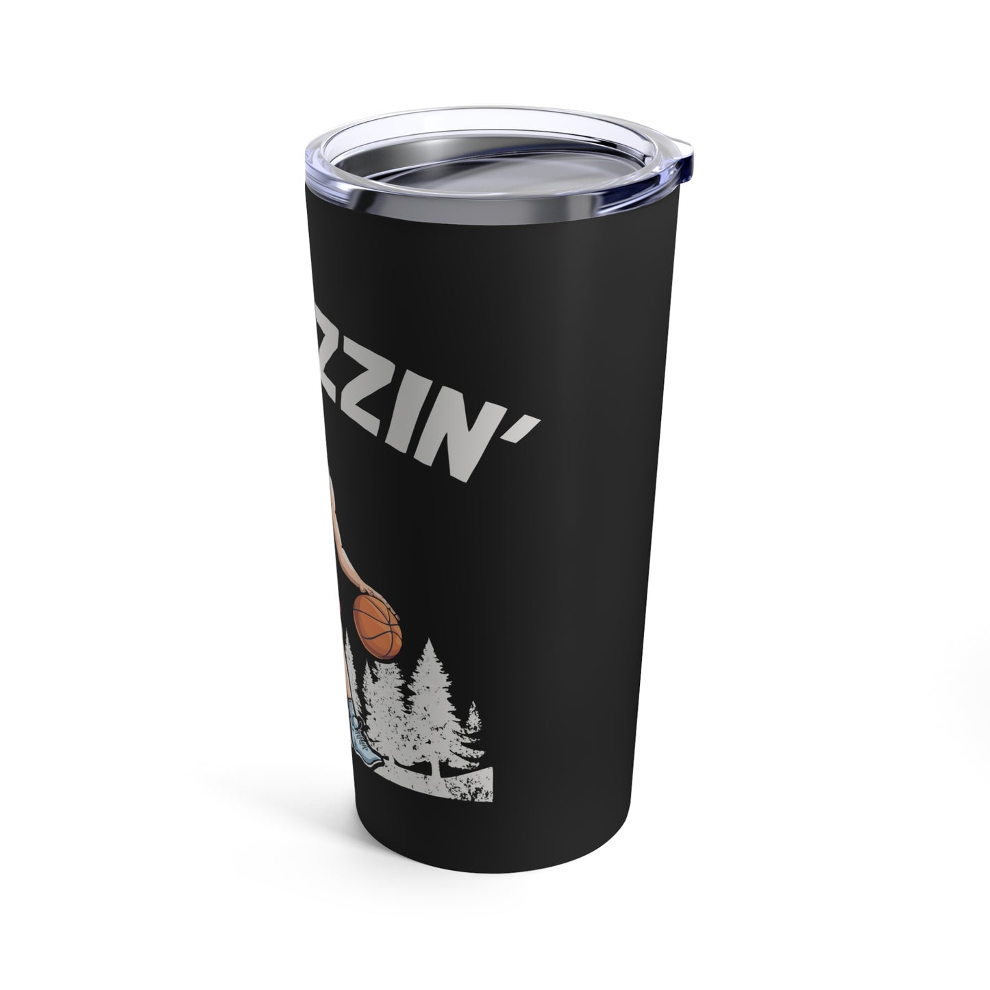 He Is Rizzin' Basketball Icon in Nature Scene Tumbler