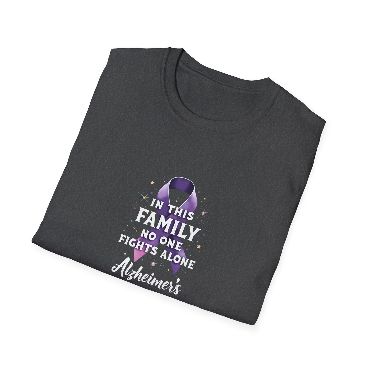 In This Family No One Fights Alone Alzheimer's Awareness T-Shirt