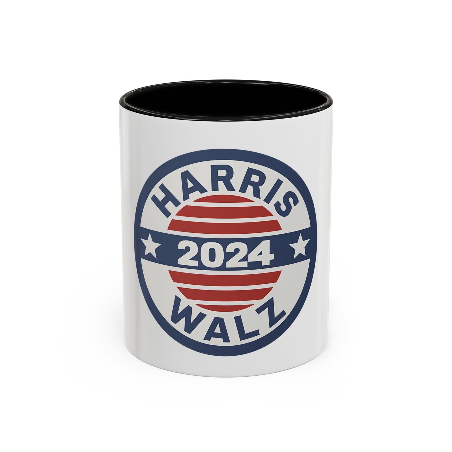 Harris Walz 2024 Election Retro Accent Coffee Mug (11, 15oz)