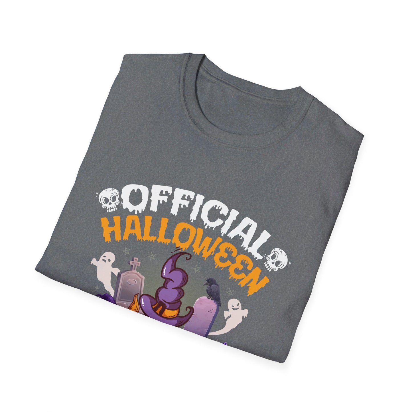 Official Halloween Costume Spooky Pumpkin Witch Hat Tombstones T-Shirt