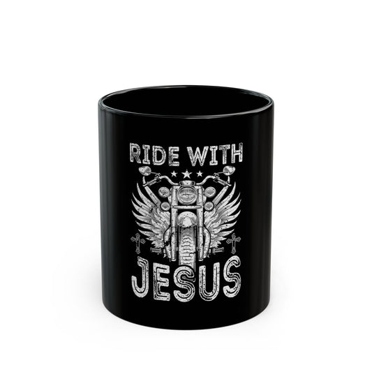 Ride with Jesus Motorcycle Faith Ceramic Mug