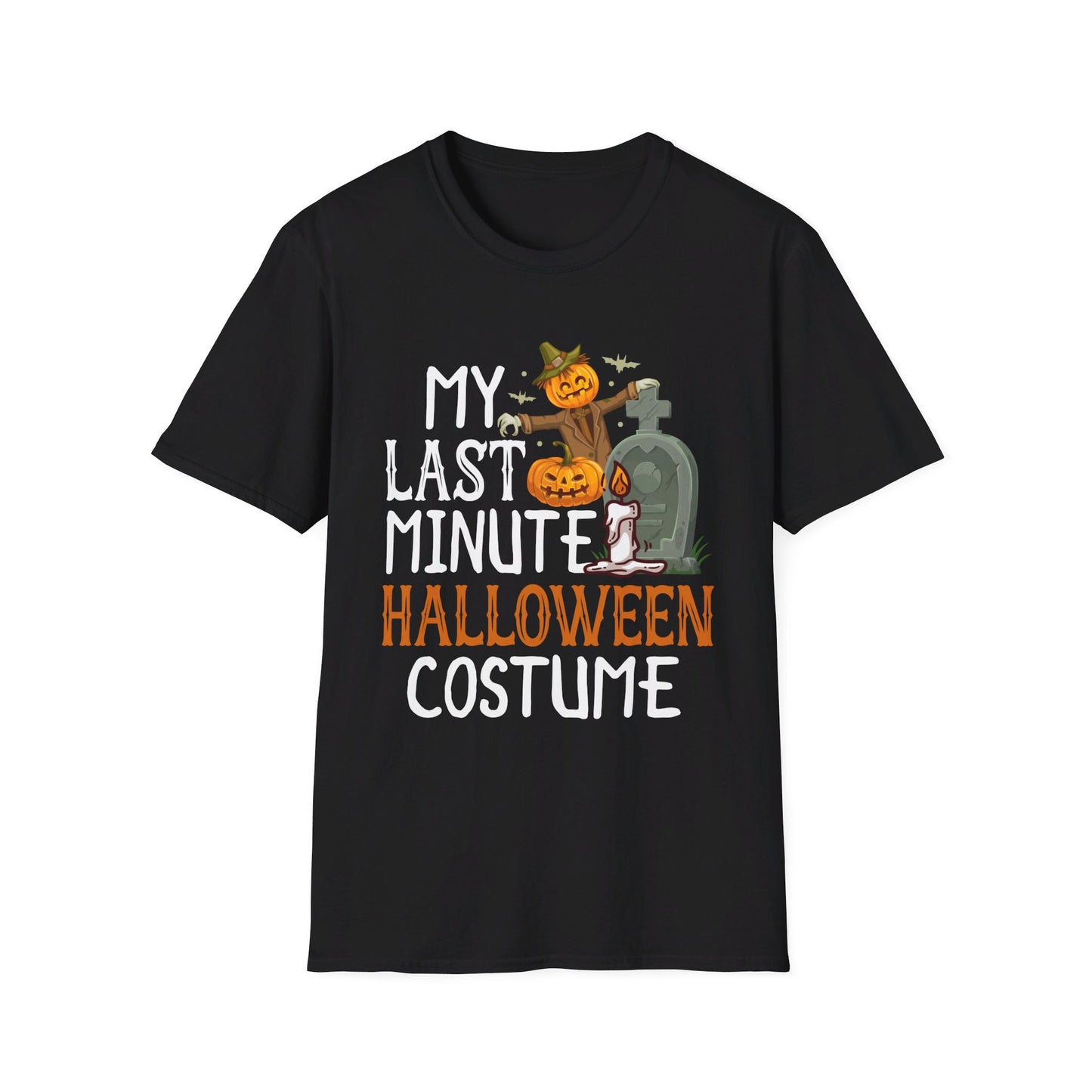 My Last Minute Halloween Costume - Fun Pumpkin and Tombstone Design T-Shirt