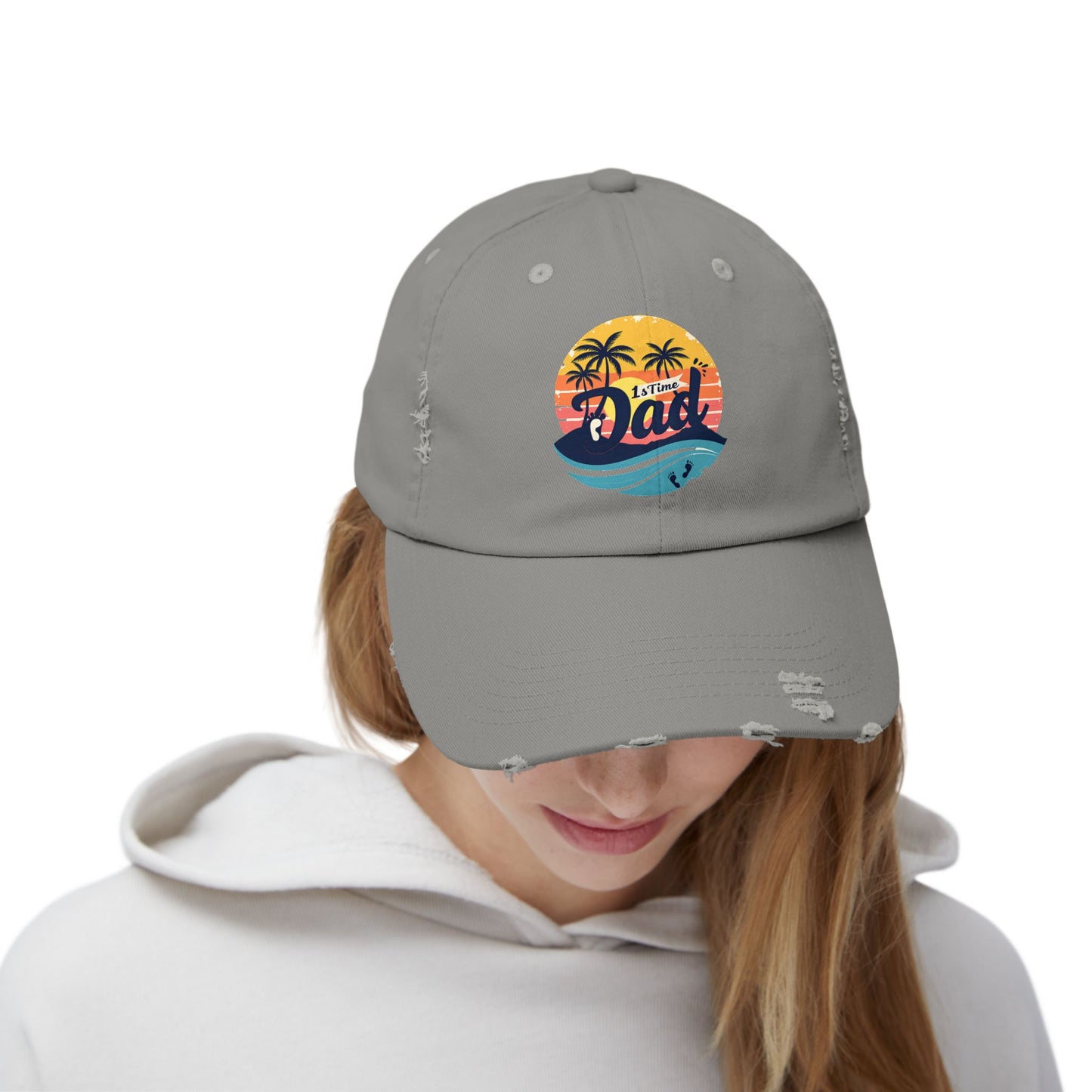 1st Time Dad Sunset Beach Vibes Cap