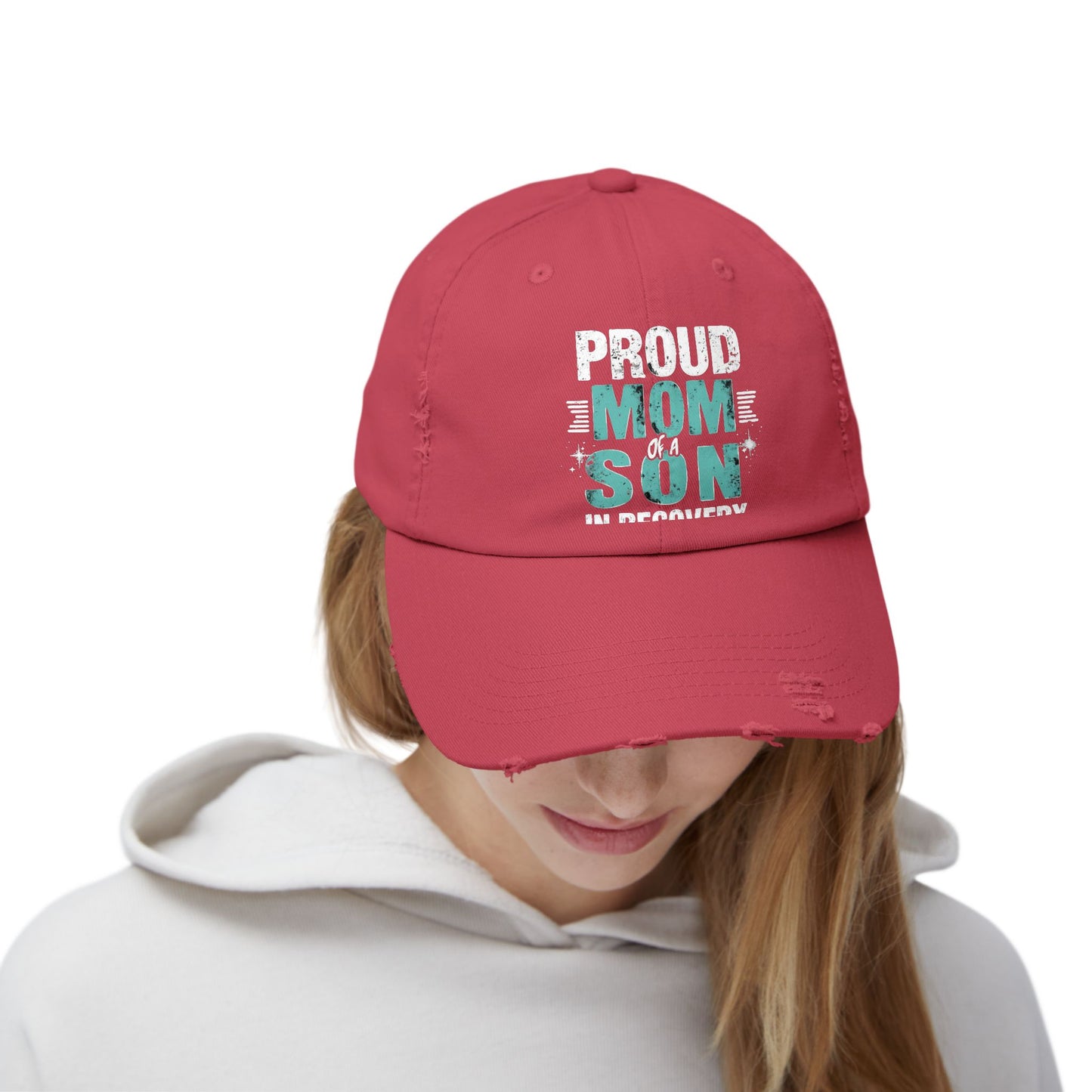 Proud Mom of a Son in Recovery Inspirational Quote Cap