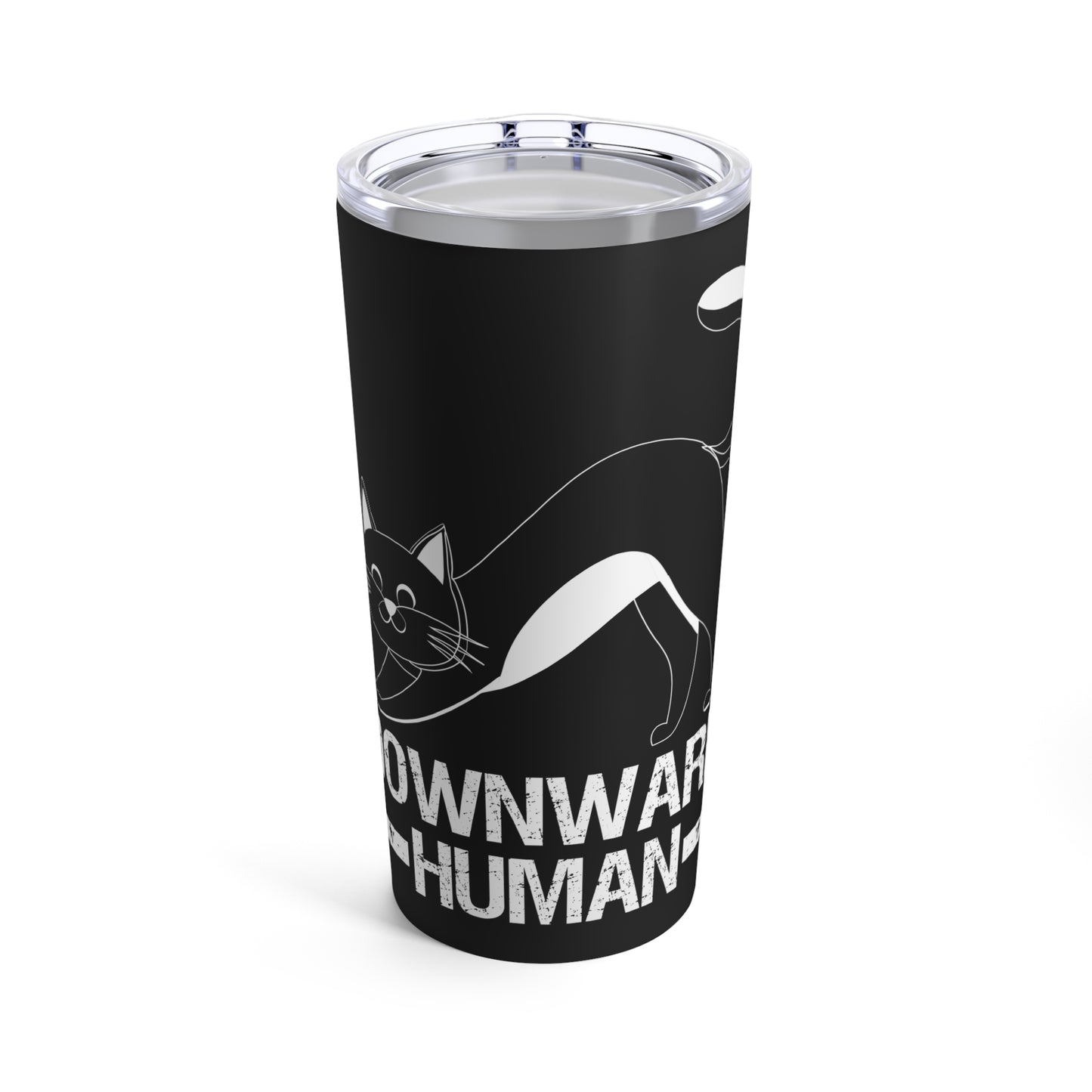 Downward Human Yoga Cat Pose Illustration for Cat Lovers and Yoga Enthusiasts Tumbler