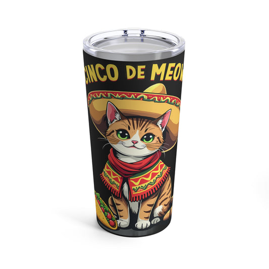 Cinco De Meow Festive Cat Celebration with Sombrero and Taco Tumbler