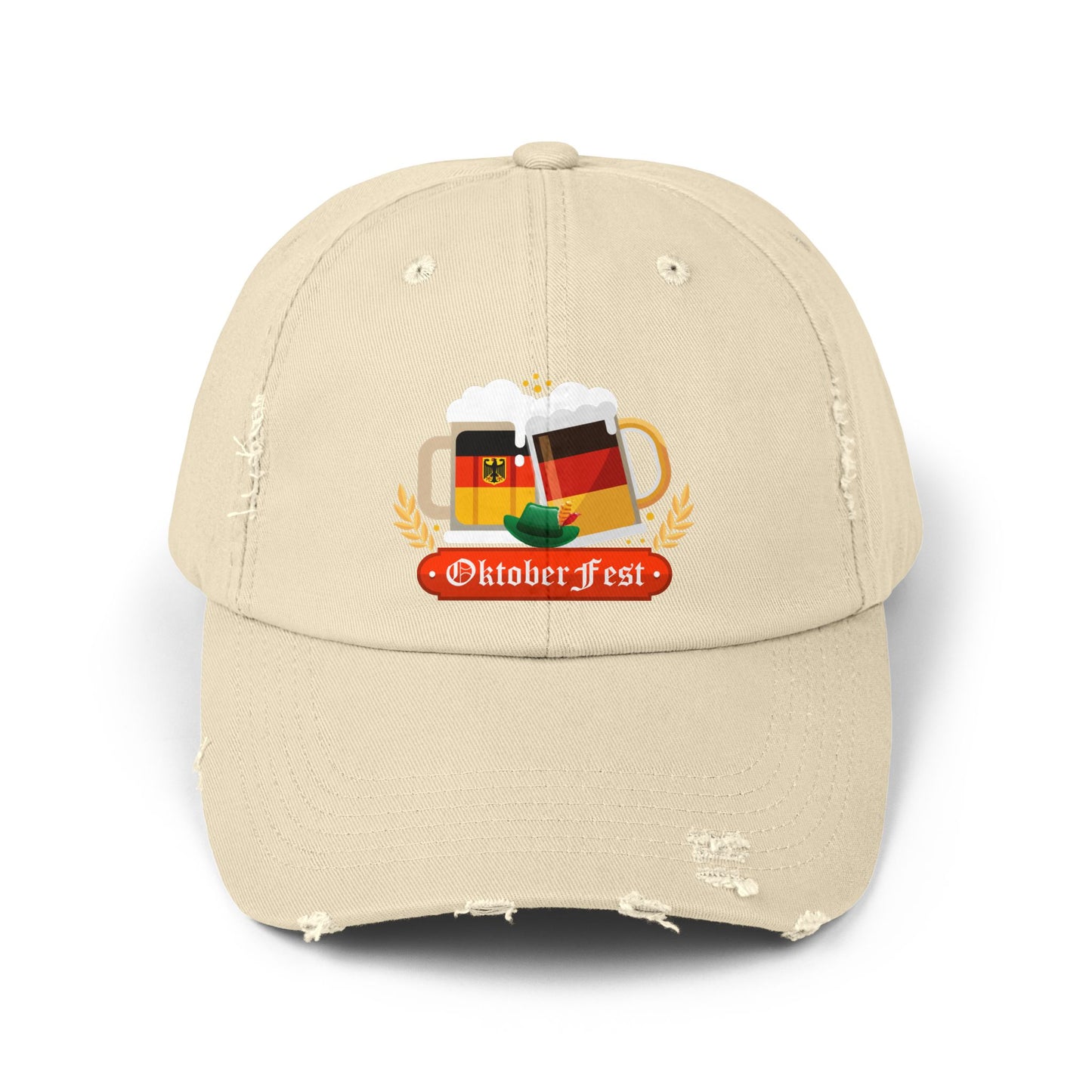 Oktoberfest Celebration with German Beer Mugs and Flags Cap