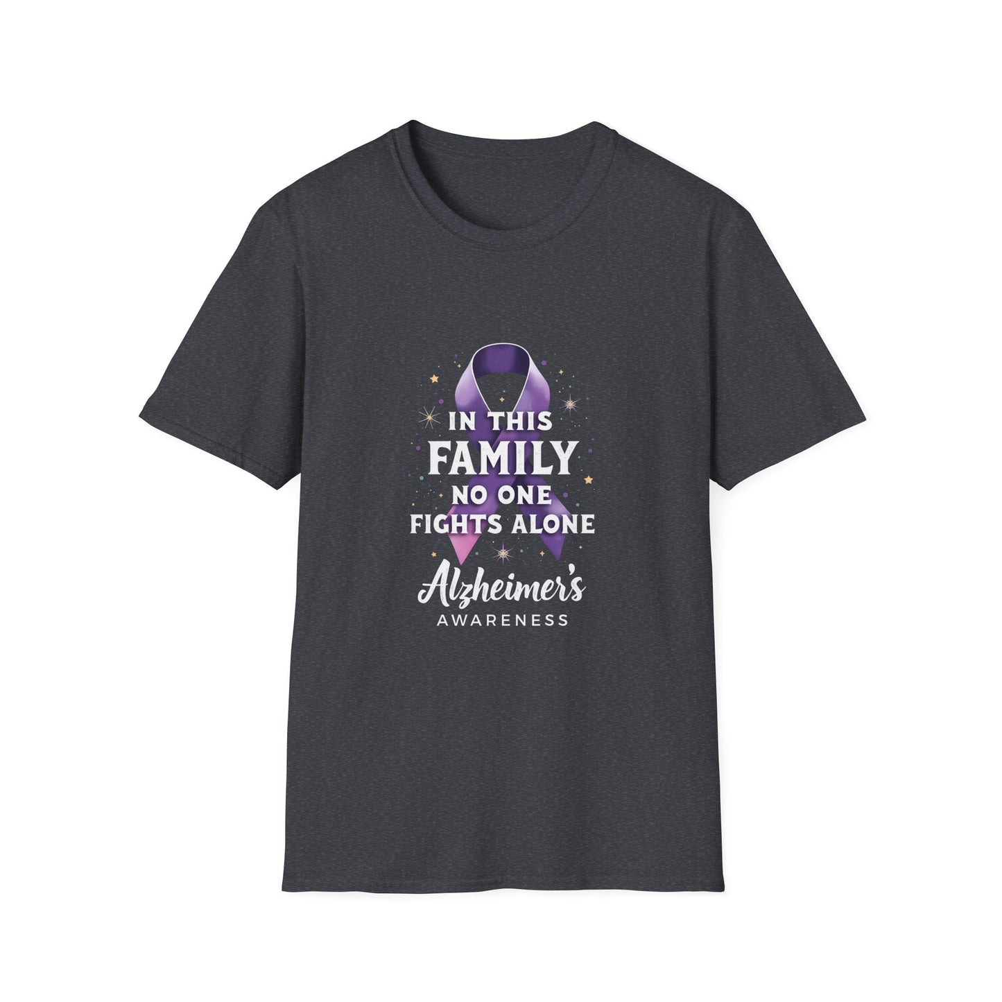 In This Family No One Fights Alone Alzheimer's Awareness T-Shirt