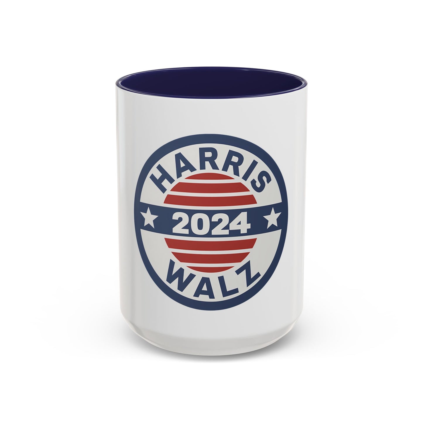 Harris Walz 2024 Election Retro Accent Coffee Mug (11, 15oz)