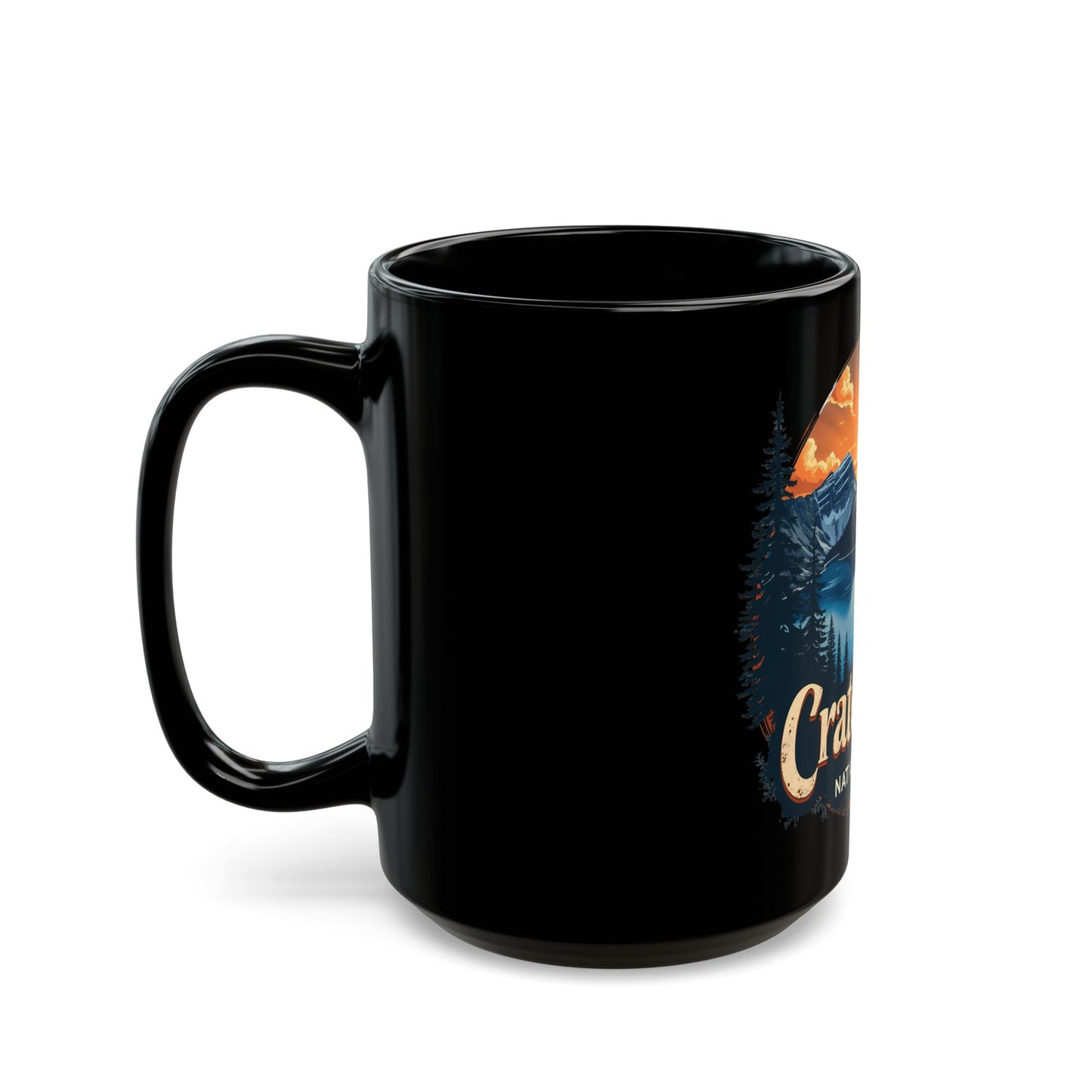 Crater Lake National Park Sunset Landscape with Mountains and Forest Ceramic Mug