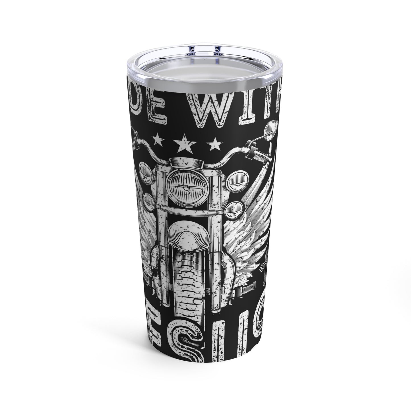 Ride with Jesus Motorcycle Faith Tumbler