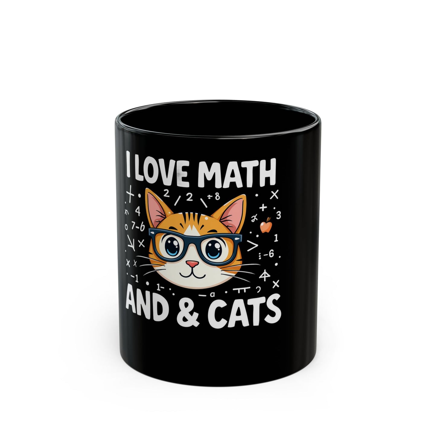 I Love Math And Cats Cute Geeky Kitty Design for Math Lovers Ceramic Mug