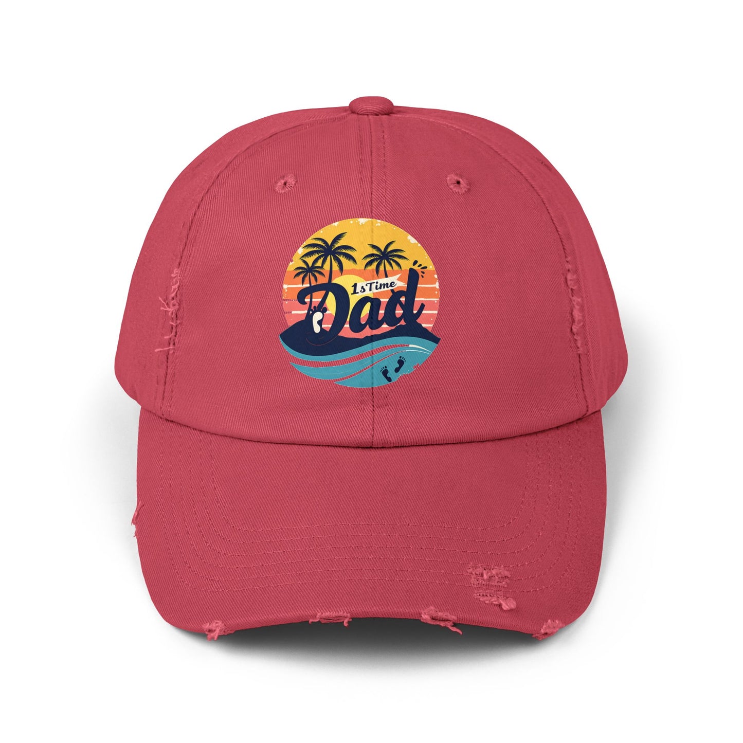 1st Time Dad Sunset Beach Vibes Cap