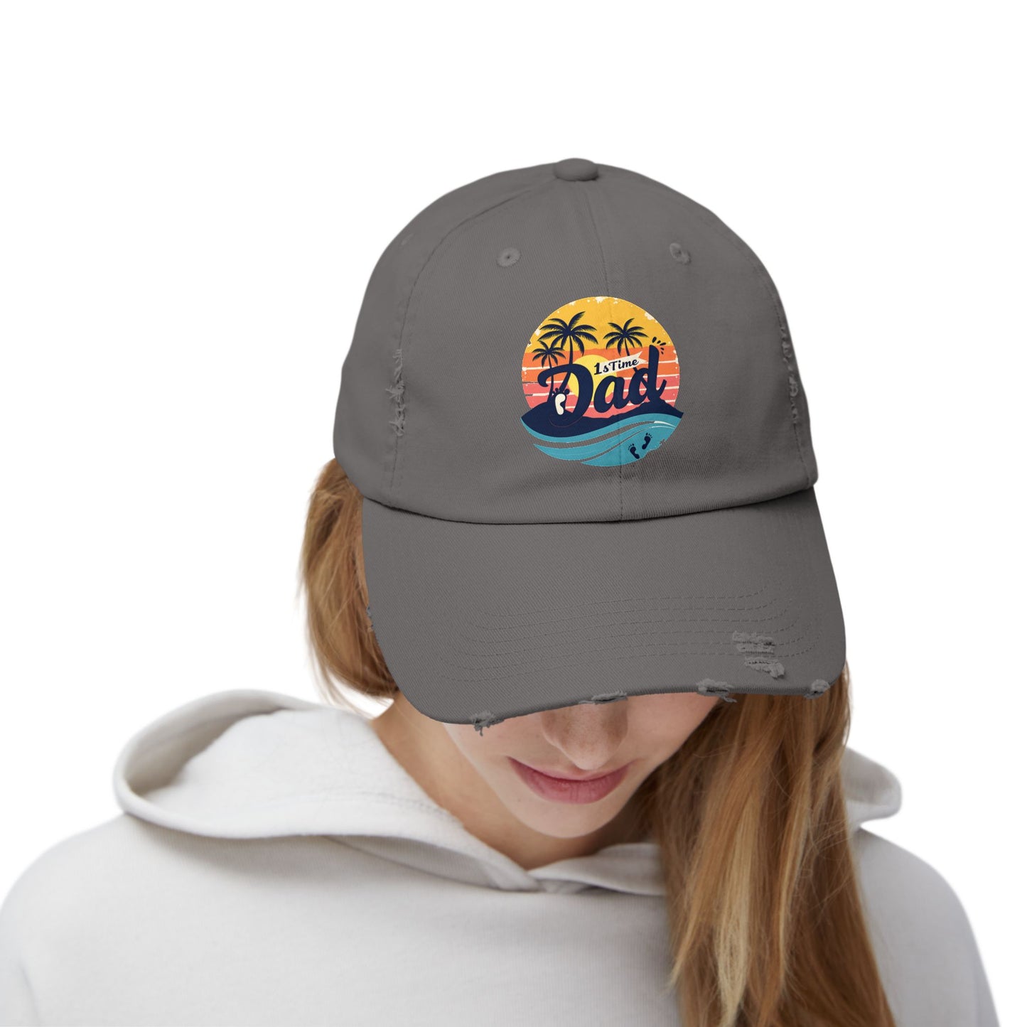 1st Time Dad Sunset Beach Vibes Cap