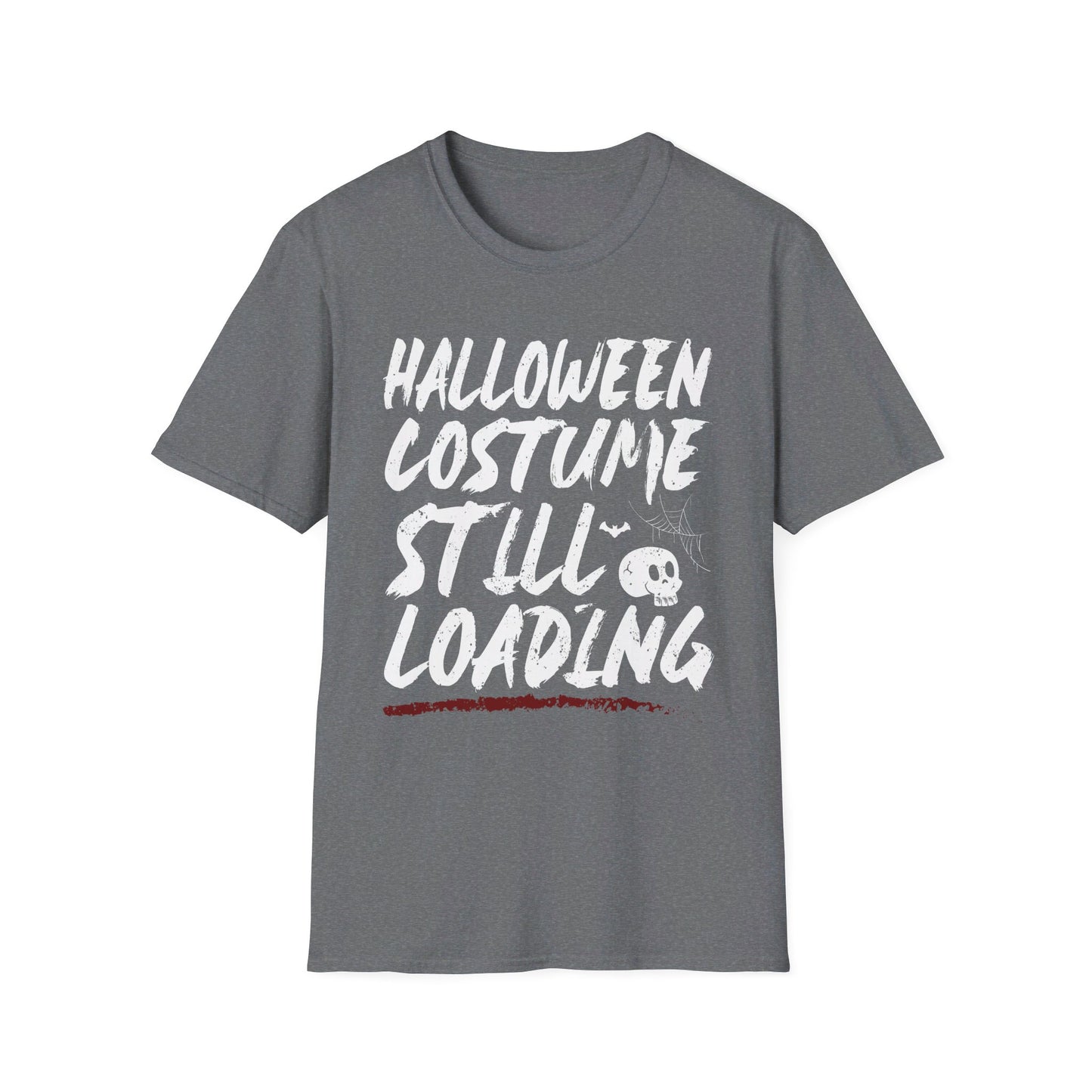 Halloween Costume Still Loading Funny Skull Spider Web Bat Design T-Shirt