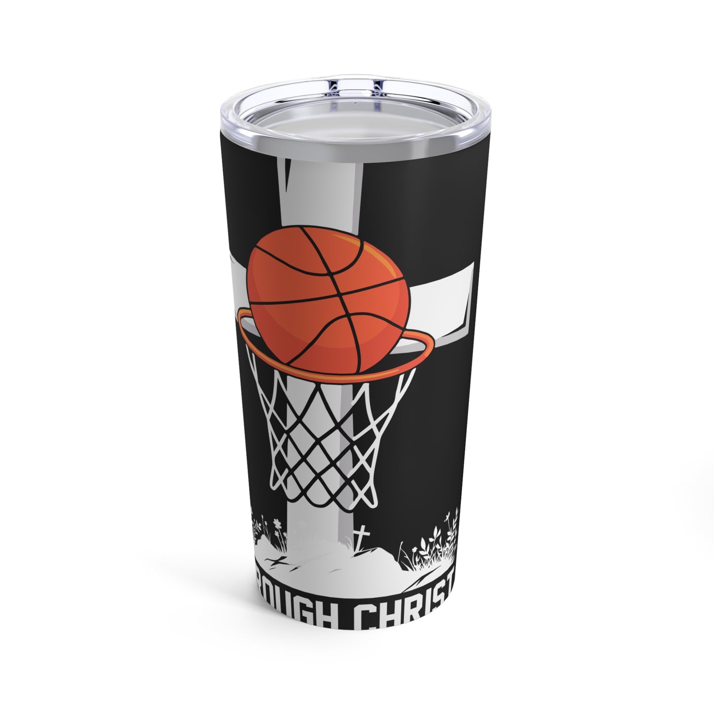 Through Christ All Things Are Possible Basketball Cross Tumbler