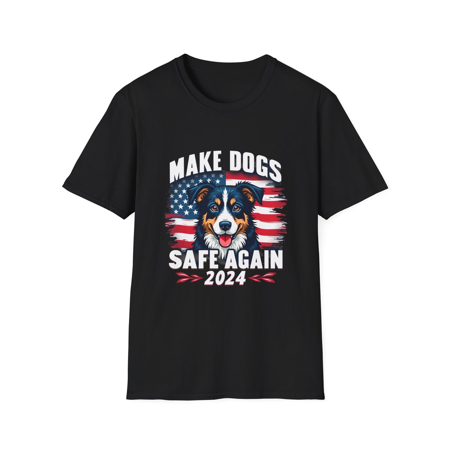 Make Dogs Safe Again 2024 American Flag Dog T-Shirt