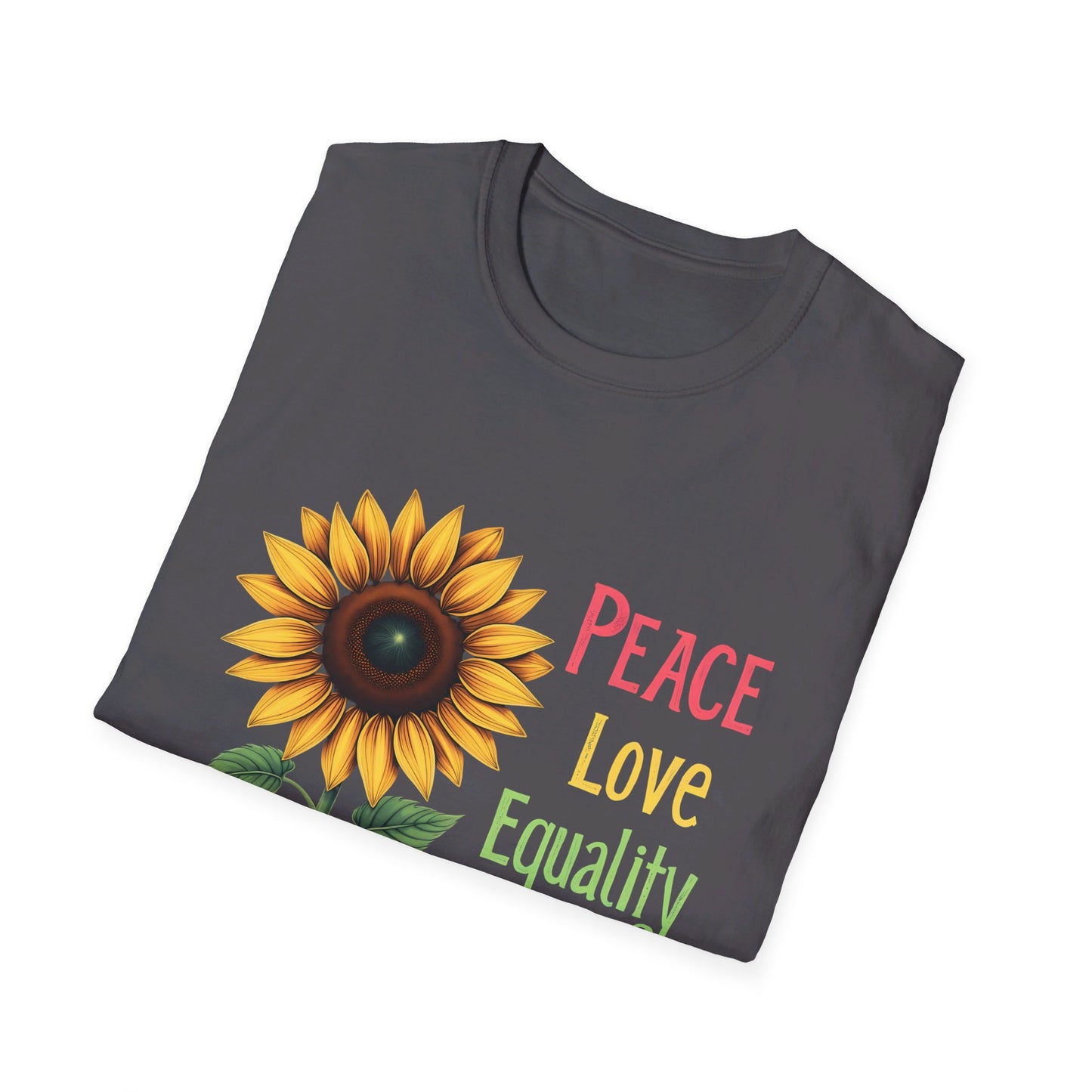 Peace Love Equality Love Diversity Sunflower Graphic T-Shirt