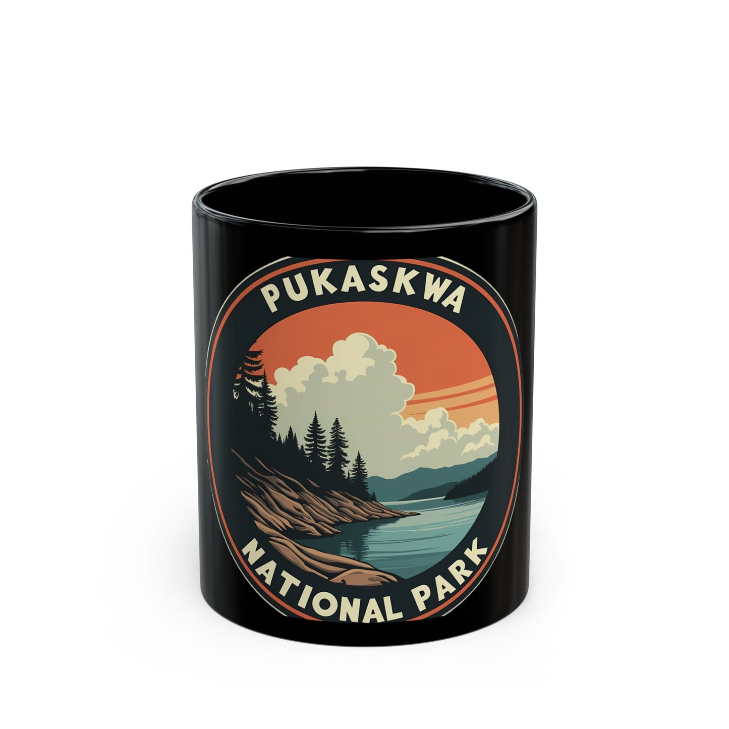 Pukaskwa National Park Scenic Landscape Sunset Illustration Ceramic Mug