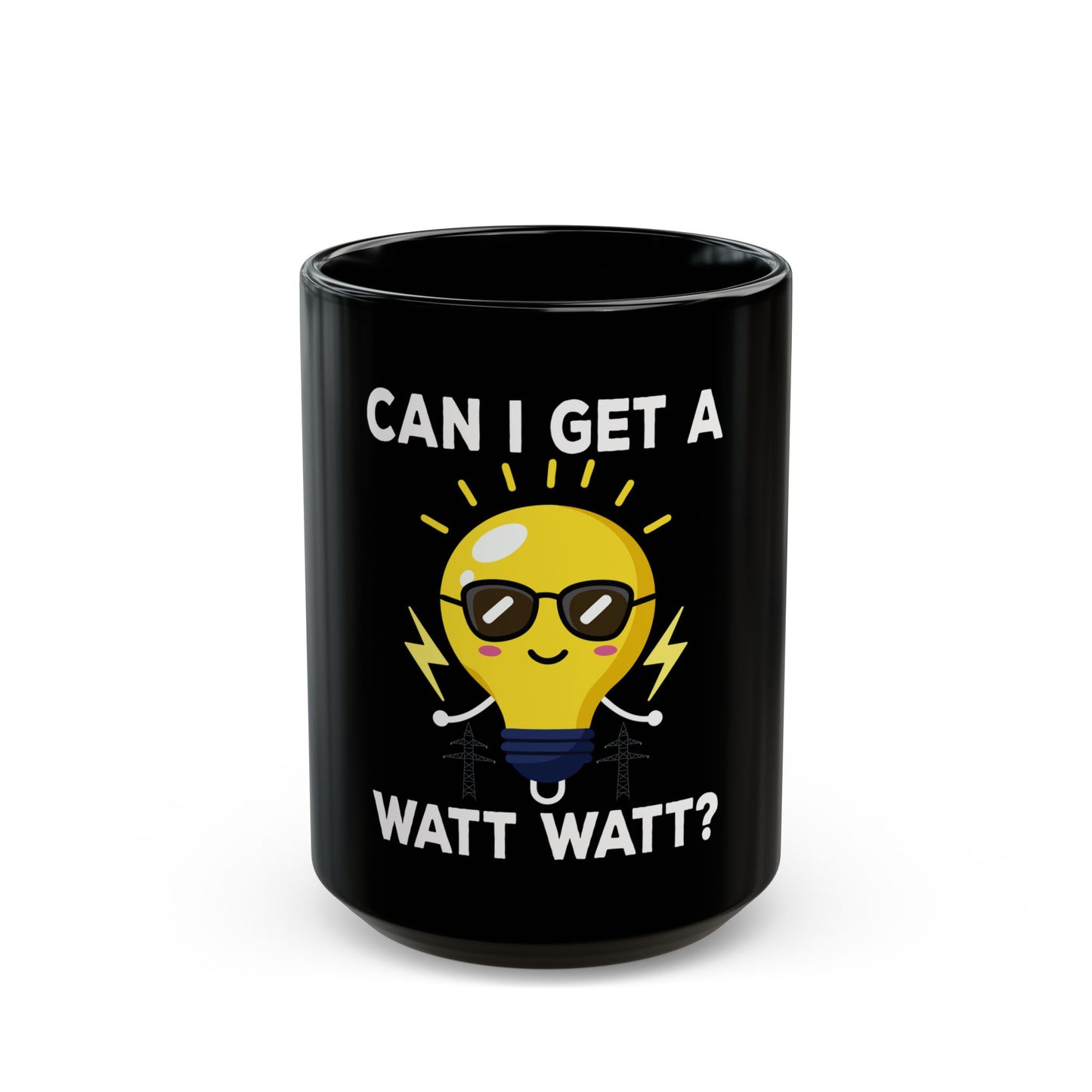 Can I Get A Watt Watt Light Bulb With Sunglasses Fun Design Ceramic Mug