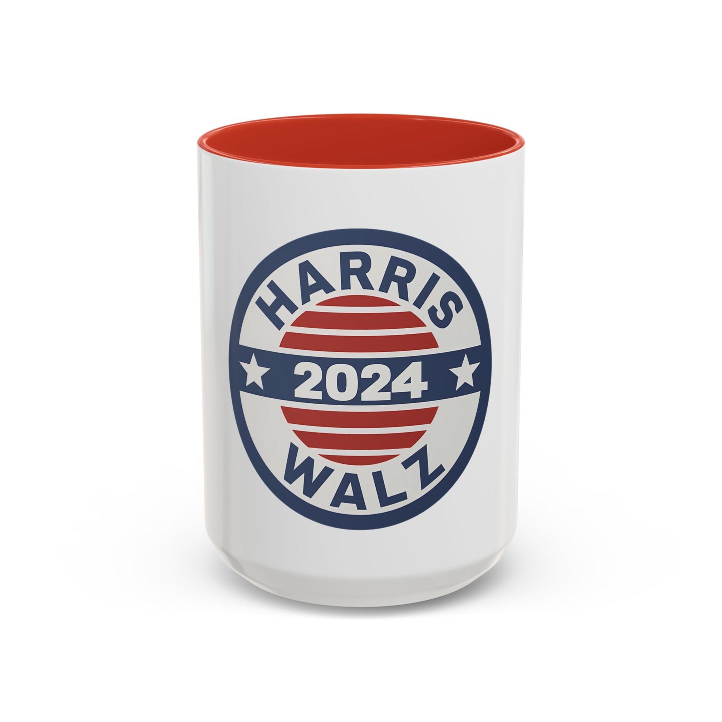 Harris Walz 2024 Election Retro Accent Coffee Mug (11, 15oz)